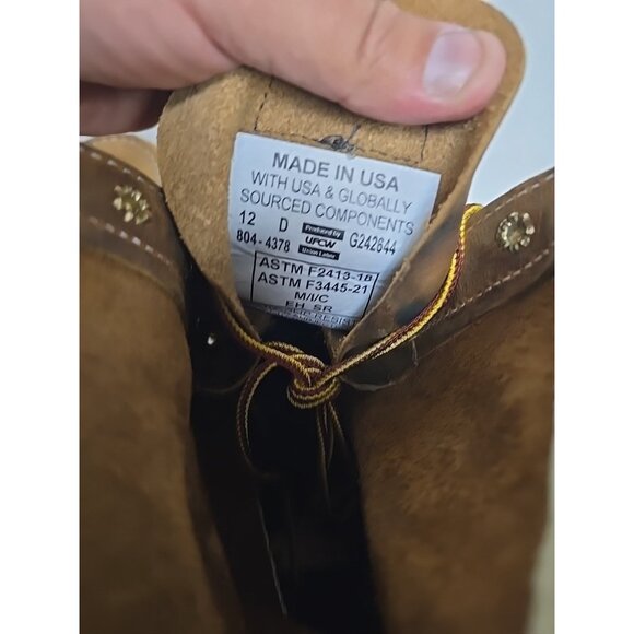 Thorogood Men's 8 " Steel Toe Work Boot (U.S.A.) 804-4378 Brown Size 12D - Picture 4 of 7